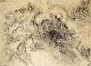 Eugene Delacroix Apollo Slays Python oil